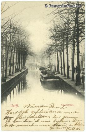 Delft, Voorstraat ansichtkaart: Delft, Voorstraat