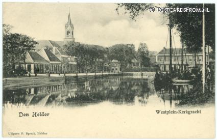 ansichtkaart: Den Helder, Westplein - Kerkgracht