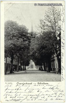 Schiedam, Oranjestraat ansichtkaart: Schiedam, Oranjestraat