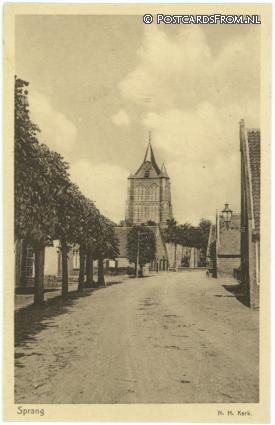 ansichtkaart: Sprang-Capelle, Sprang. N.H. Kerk