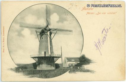 ansichtkaart: Monster, Molen 'De vier winden'