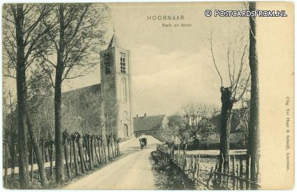 Hoornaar, Kerk en toren ansichtkaart: Hoornaar, Kerk en toren