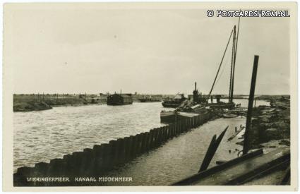 ansichtkaart: Wieringermeer, Kanaal Middenmeer