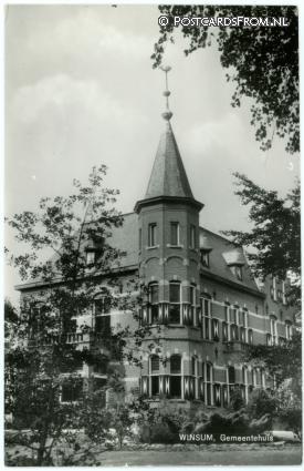 ansichtkaart: Winsum GN, Gemeentehuis