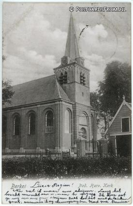 Berkel ZH, Ned. Herv. Kerk ansichtkaart: Berkel ZH, Ned. Herv. Kerk