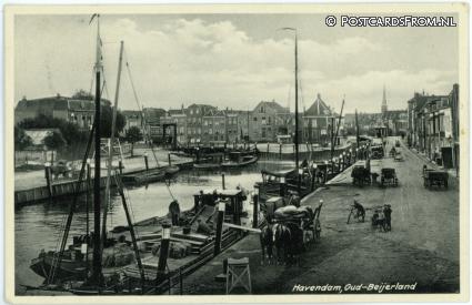ansichtkaart: Oud-Beijerland, Havendam
