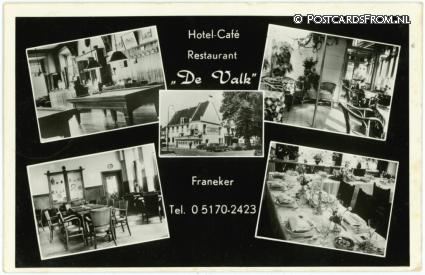 Franeker, Hotel-Cafe-Rest. 'De Valk'. Eig. J. Zoodsma ansichtkaart: Franeker, Hotel-Cafe-Rest. 'De Valk'. Eig. J. Zoodsma