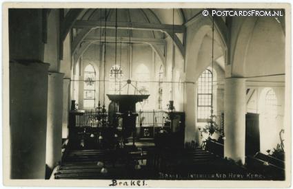 Brakel, Interieur Ned. Herv. Kerk ansichtkaart: Brakel, Interieur Ned. Herv. Kerk