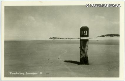 ansichtkaart: Terschelling, Strandpaal 19