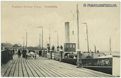 ansichtkaart: Terschelling West, Postboot Minister Kraus