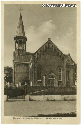 Terschelling Midsland, Kerk ansichtkaart: Terschelling Midsland, Kerk