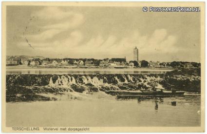 Terschelling West, Waterval met dorpsgezicht ansichtkaart: Terschelling West, Waterval met dorpsgezicht