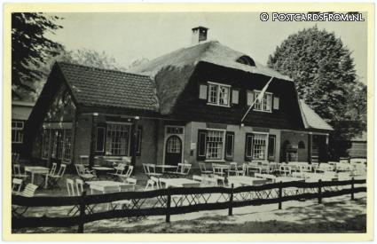 ansichtkaart: Maarn, Cafe Rest. 'Bergzicht'. Vanouds 'Aart Jansen'