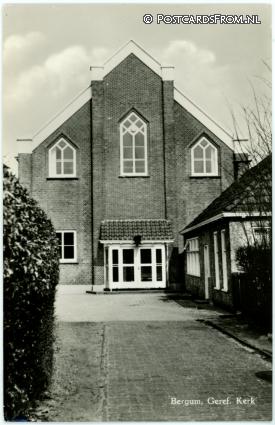 Bergum, Geref. Kerk ansichtkaart: Bergum, Geref. Kerk