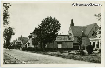ansichtkaart: Drachten, Zuid. Ger. Kerk