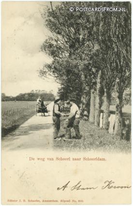 ansichtkaart: Schoorl, De weg van Schoorl naar Schoorldam