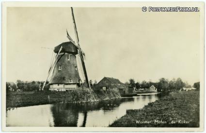 Wormer, Molen 'de Koker' ansichtkaart: Wormer, Molen 'de Koker'