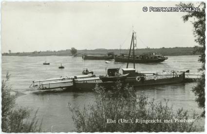ansichtkaart: Elst UT, Rijngezicht met Pontveer