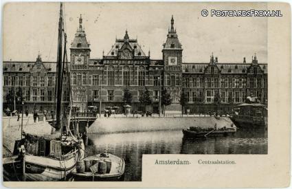 ansichtkaart: Amsterdam, Centraalstation