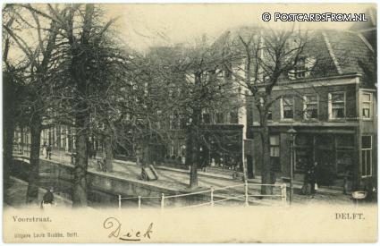 Delft, Voorstraat ansichtkaart: Delft, Voorstraat
