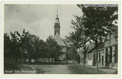 Burgh-Haamstede, Burgh. Dorpsplein ansichtkaart: Burgh-Haamstede, Burgh. Dorpsplein