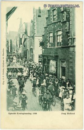 ansichtkaart: Haarlem, Optocht Koninginnedag 1899. Jong Holland