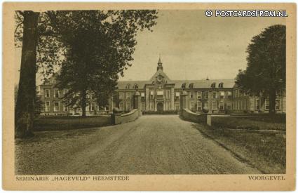 Heemstede, Seminarie 'Hageveld'. Voorgevel ansichtkaart: Heemstede, Seminarie 'Hageveld'. Voorgevel