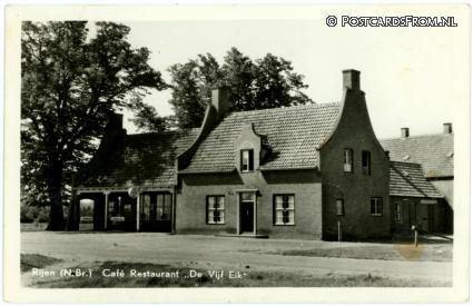 ansichtkaart: Rijen, Cafe Restaurant 'De Vijf Eik'