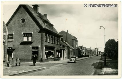 ansichtkaart: Rijen, Groeten uit. Kerkstraat