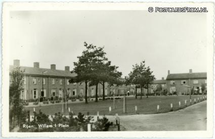 ansichtkaart: Rijen, Willem I Plein