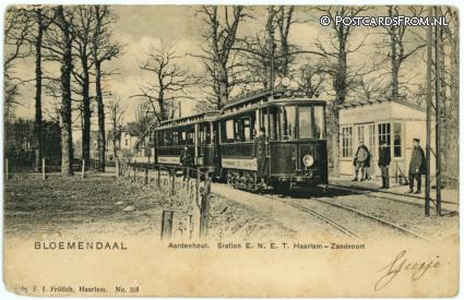 ansichtkaart: Aerdenhout, Station E.N.E.T. Haarlem-Zandvoort