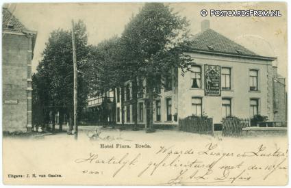 ansichtkaart: Breda, Teteringen? Hotel Flora