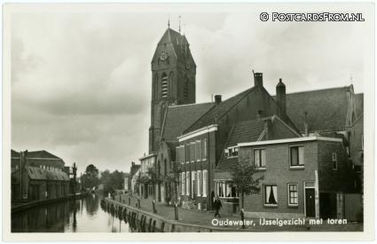 Oudewater, IJsselgezicht met toren ansichtkaart: Oudewater, IJsselgezicht met toren