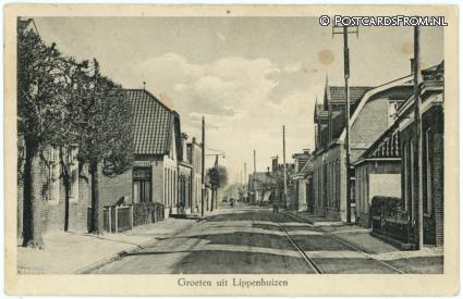 ansichtkaart: Lippenhuizen, Groeten uit