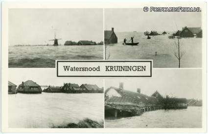 ansichtkaart: Kruiningen, Watersnood