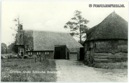ansichtkaart: Grolloo, Oude Saksische Boerderij
