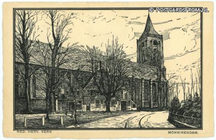 ansichtkaart: Monnickendam, Ned. Herv. Kerk