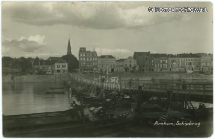 ansichtkaart: Arnhem, Schipbrug