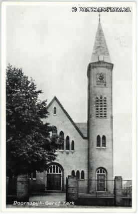 ansichtkaart: Doornspijk, Geref. Kerk