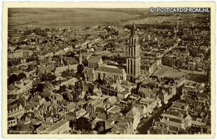 ansichtkaart: Groningen, In Vogelvlucht