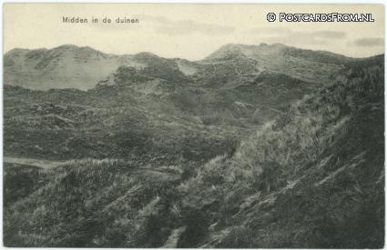 ansichtkaart: --, Midden in de duinen