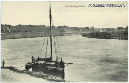 ansichtkaart: De Steeg, Een riviergezicht. De IJsel bij De Steeg