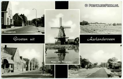 Aarlanderveen, Dorpsgezicht - Gezicht op - Morgenster - Dorpstraat - Zuideindne ansichtkaart: Aarlanderveen, Dorpsgezicht - Gezicht op - Morgenster - Dorpstraat - Zuideindne