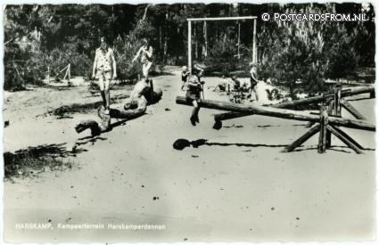 Harskamp, Kampeerterrein Harskamperdennen. J. v. Ark. Harderwijkderweg 32 ansichtkaart: Harskamp, Kampeerterrein Harskamperdennen. J. v. Ark. Harderwijkderweg 32