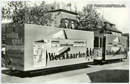 Rotterdam, Reclametram net- en tariefswijziging 1 juli 1934 ansichtkaart: Rotterdam, Reclametram net- en tariefswijziging 1 juli 1934