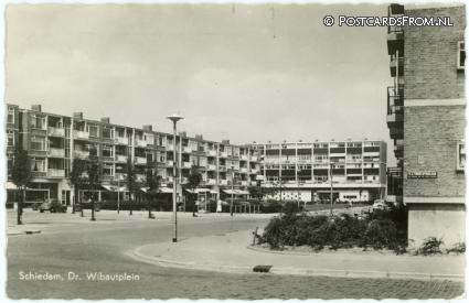 ansichtkaart: Schiedam, Dr. Wibautplein hoek P.J. Troelstralaan