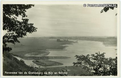 ansichtkaart: Rhenen, Panorama van de Grebbeberg op Rijn en Betuwe
