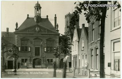 Middelharnis, Gemeentehuis ansichtkaart: Middelharnis, Gemeentehuis