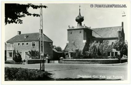 Dinteloord, Ger. Kerk met Pastorie ansichtkaart: Dinteloord, Ger. Kerk met Pastorie