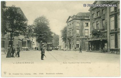 ansichtkaart: 's-Gravenhage, Korte Voorhout met Schouwburg